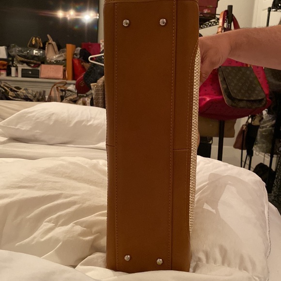 Burberry straw and leather handbag satchel - Picture 5 of 10